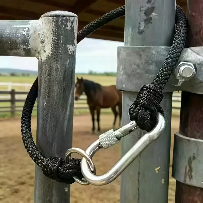 Nylon Stable Door Holder Braided Rope Tie Snaps Hook Weaving Buckle Horse Rein Equestrian Activities Essential Secure