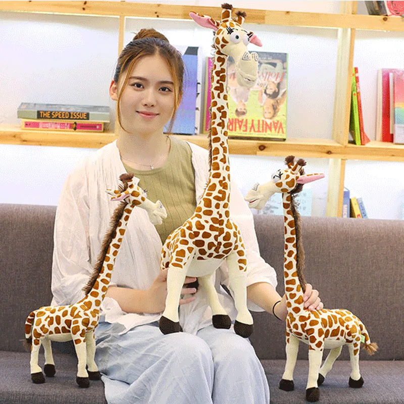 New Arrive 40/55/75/100cm Simulation Giraffe Real Life Plush Toys Cute Stuffed Animal Dolls Birthday Friend Bedroom