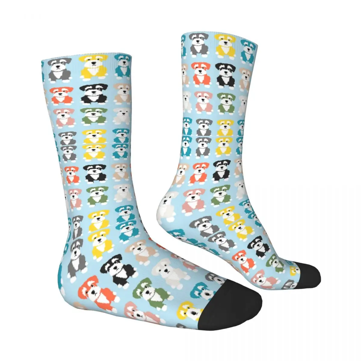 Rainbow Of Miniature Schnauzer Dogs Dogs Design Socks Gym 3D Print Boy Girls Mid-calf Sock