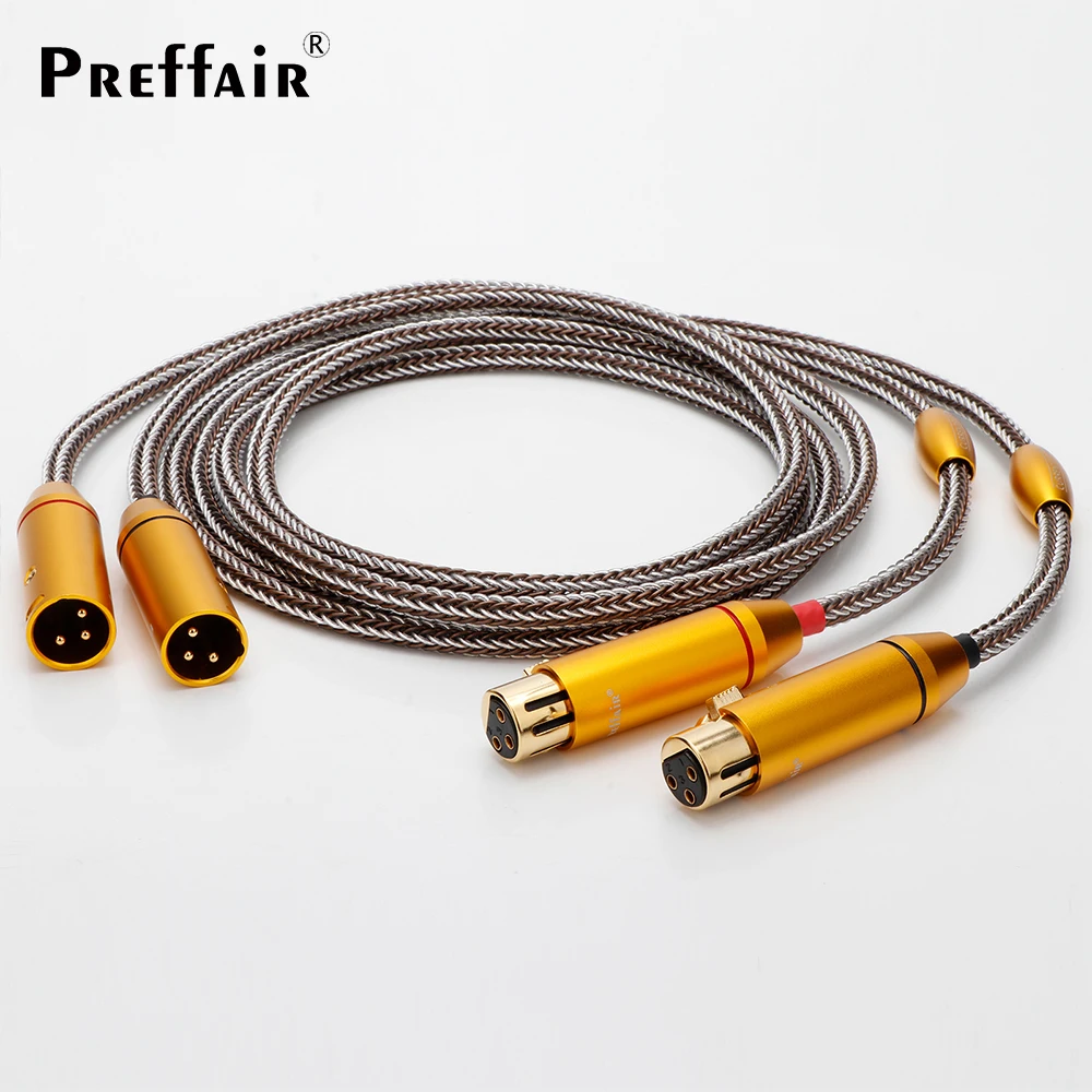 Pair HIFI XLR Balanced Cable 16 Strands OCC + Sterling XLR Male to Female Extension Cable 3Pin Jack For CD Player AMP Microphone