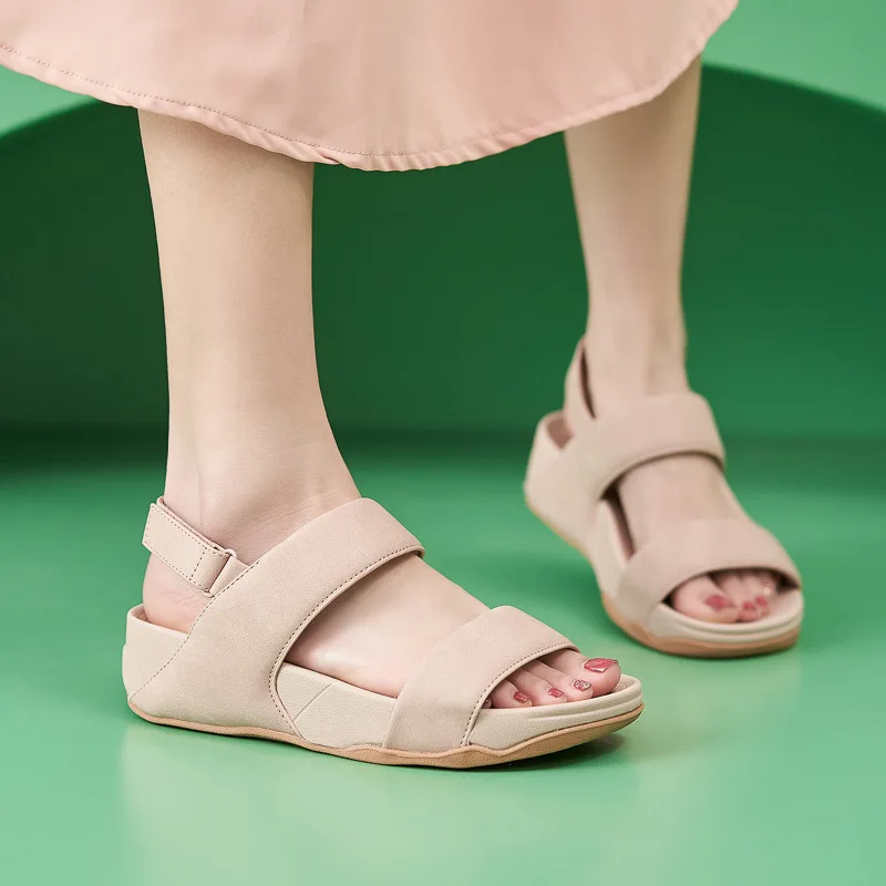 

Shoes for Women Summer Elegant Platform Sandals Wedges Comfortable Light Sports Style Thick Sole Leisure Sandalias De Mujer