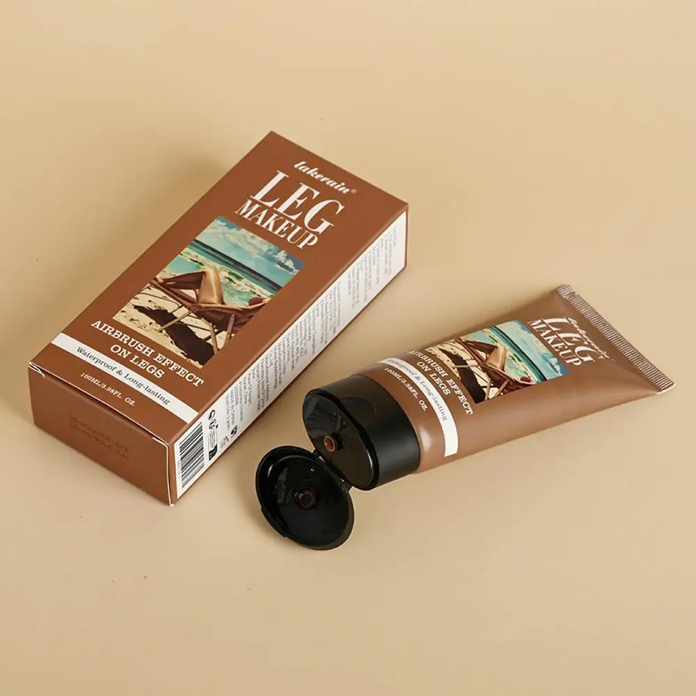 3 Colors Bronze Leg Body Makeup Foundation Long-lasting Waterproof Even Skin Tone Body Tanning Cream For Smooth Skin Long Wear