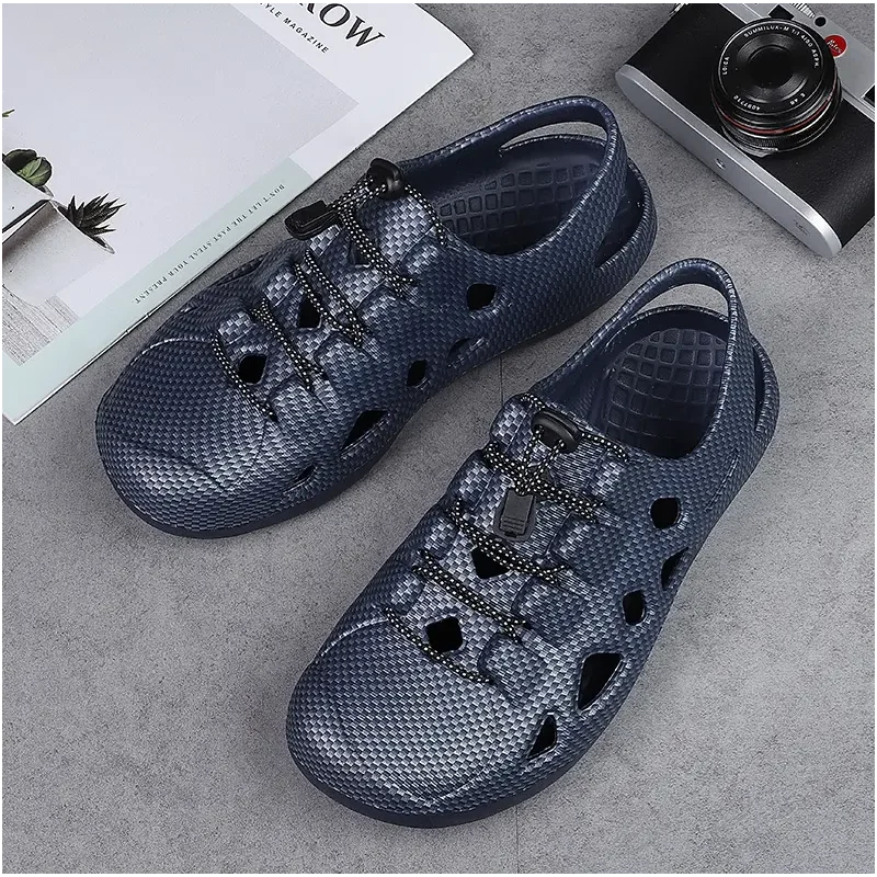 2023 Men Sandals Fashion New Large Size Lightweight Sandals Men Outdoor Beach  Breathable Beach Hole Comfortable Cool Shoes