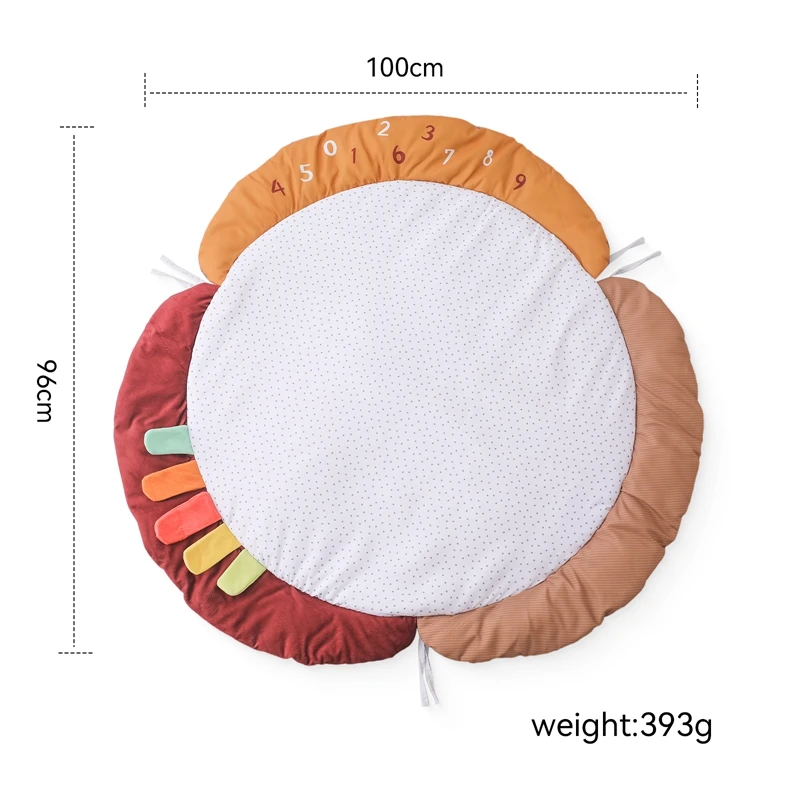 Double-sided Kid Round Soft Cotton Carpet Game Floral Playmat Baby Play Mat Room Decor Portable Cleaning Child Crawling Mat Gift