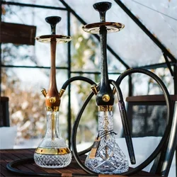 Hot-selling high-quality wooden hookah luxury hookah fashion portable pipe wooden hookah with stainless steel rod