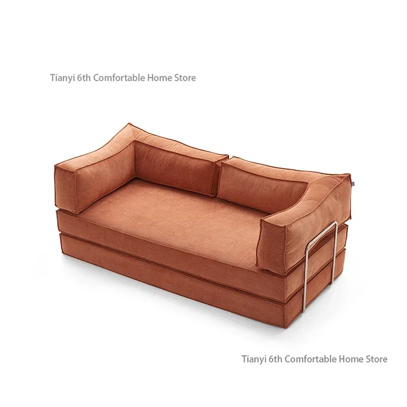 Simple Design American Retro Style Corduroy Fabric Living Room Sofa Bed Lazy Combination Vacuum Compression Sofa Home Furniture