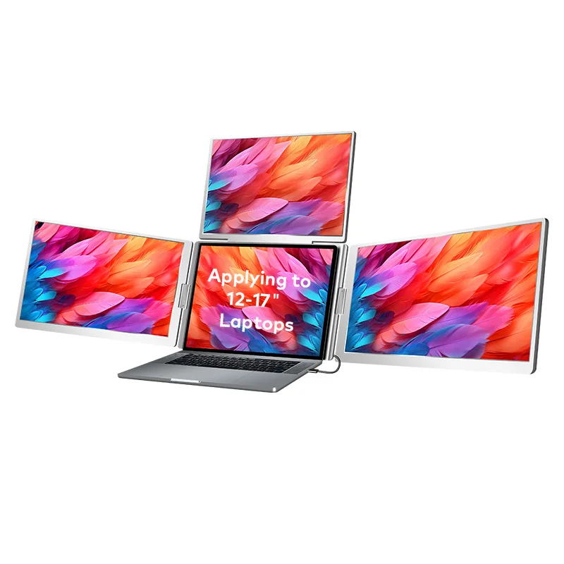 Three-screen portable display One-line connection Three-screen notebook sub-screen portable display