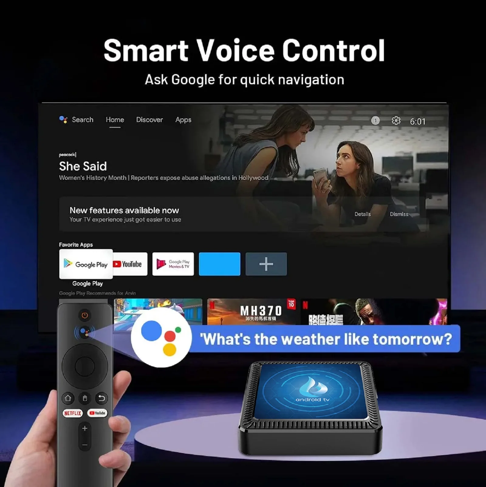 Q17 Smart TV Box Android14 Bluetooth 5.4  Dual WiFi  Allwinner H313 8K Google 8G RAM 128G ROM Voice Remote Media Player TV Box