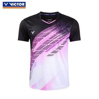 Victor T-shirt Men's and women's suit tops Sports badminton wear quick drying short sleeve breathable shorts Running gym