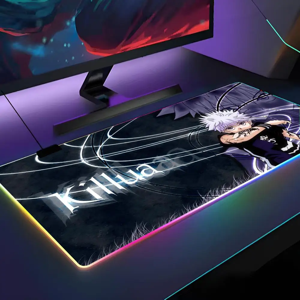 

Anime Hunter X Hunter Mouse Pad RGB Backlit Mouse Pad Laptop Mouse Pad Laptop Gamer Computer Desk Gaming Accessories