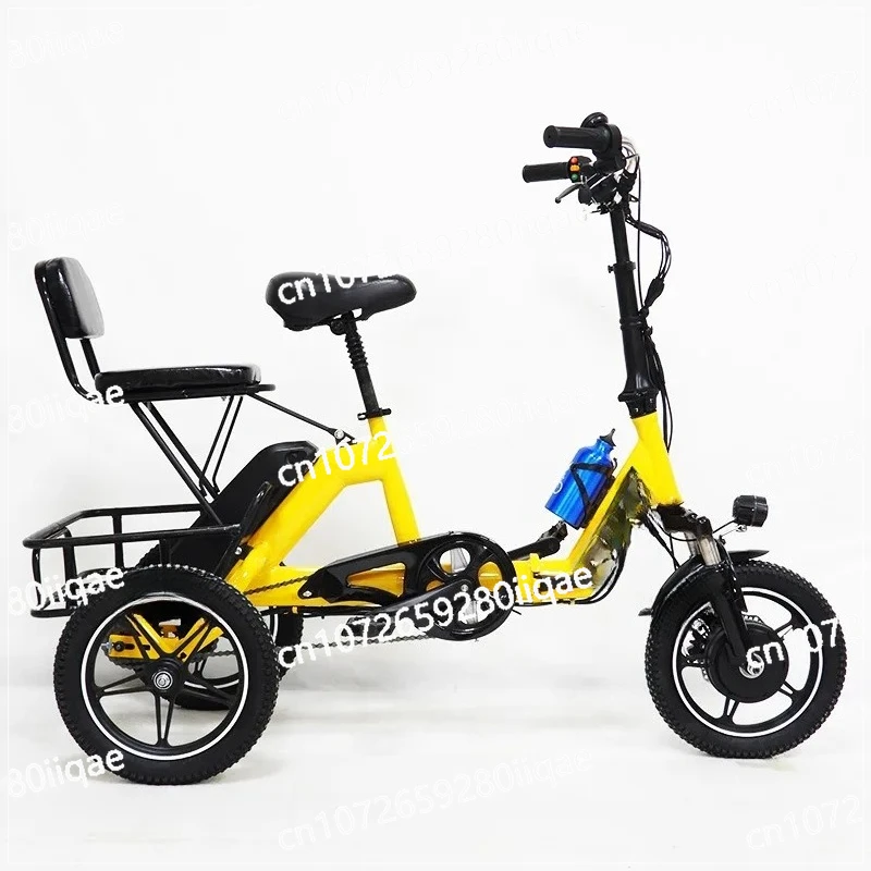 14 Inch 3 Wheel Foldable Electric Bike with Child Seat 48V Mini Electric  Tricycle for Adult Elderly with Cargo Basket - AliExpress 15