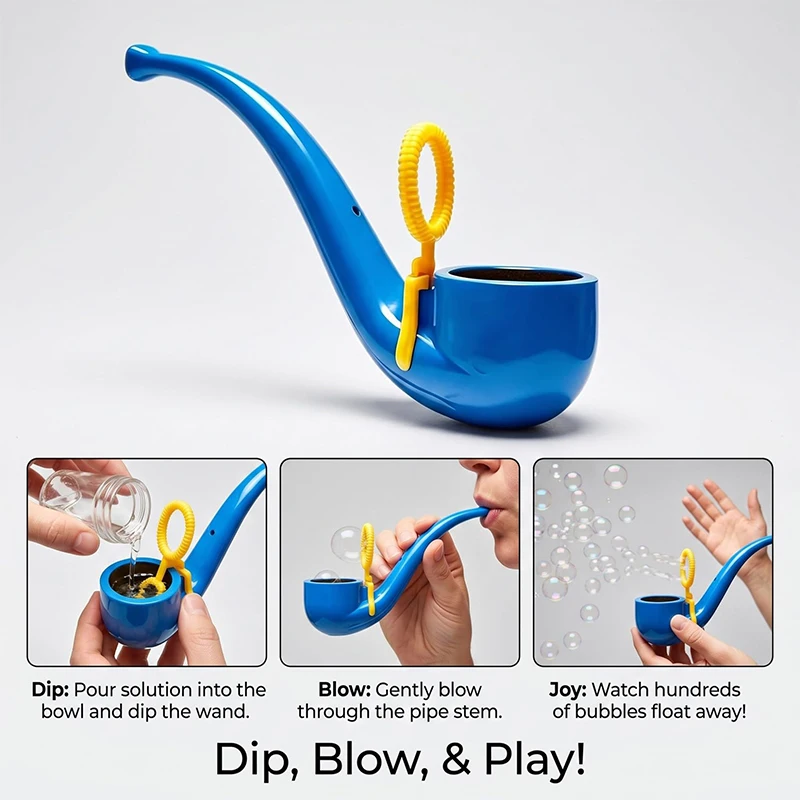 

Novelty Portable Soap Bubble Pipe Creative Hot New Bubble Blower Toy for Kids Adults Outdoor Party Fun Favor Stocking Stuffers