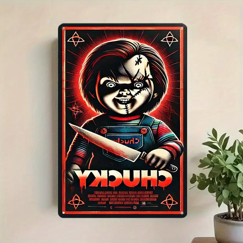 Chucky Horror Revenge Vintage Metal Tin Sign Wall Decoration, Used for Room Decor, Home Restaurant Bar Cafe Garage Decoration, P