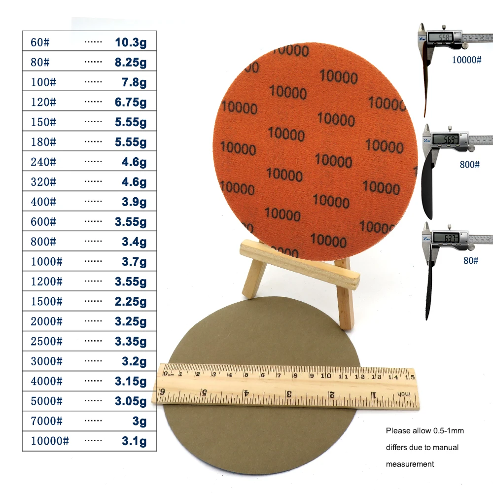 100 Pcs 5 Inch 125mm Waterproof Sanding Discs Hook Loop Silicon Carbide Sandpaper 60 -10000 Grit for Wood Metal Polishing