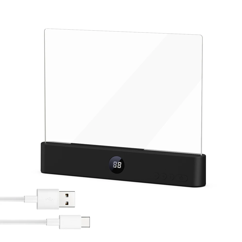 Acryl platte boekenlamp, 3 kleurtemperaturen & traploos dimmen, slijtvaste lens USB-oplaadbare leeslamp voor de slaapkamer