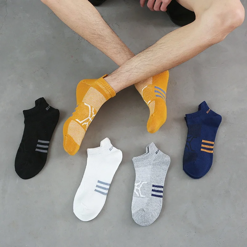 Summer Cotton Men Sport Socks Outdoor Running Football Breathable Deodorant Non-Slip Male Ankle Socks