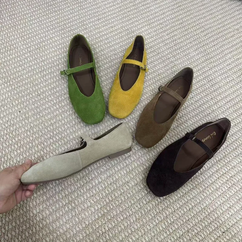 Bailamos Women Flats Soft Leather Eelgant Dress Shoes Spring Brand New Round Toe Shallow Slip On Ladies Casual Ballet Shoes35-41
