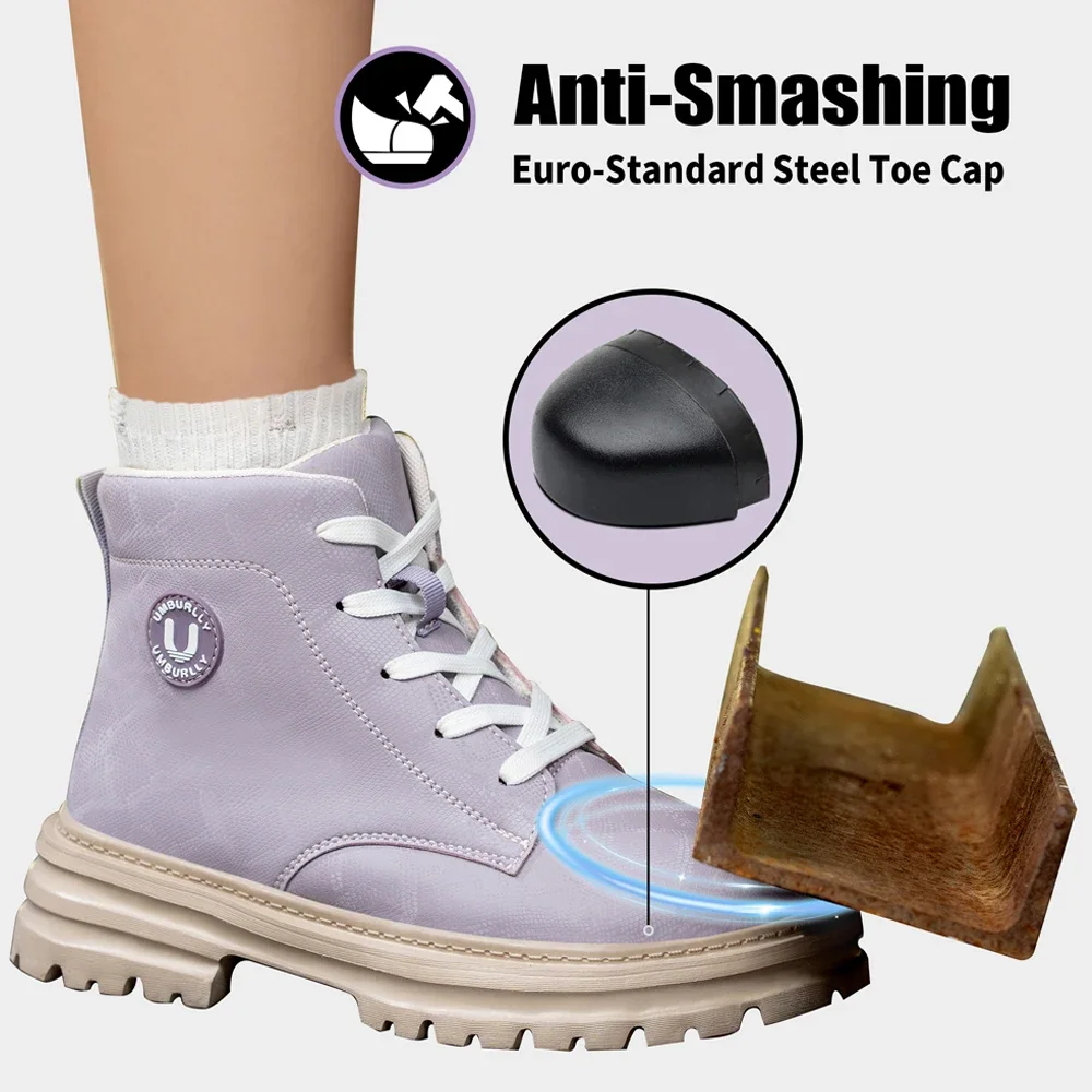Women non-slip kitchen safety shoes  steel toe cap boots waterproof comfortable work shoes  ladies lightweight safety sneakers