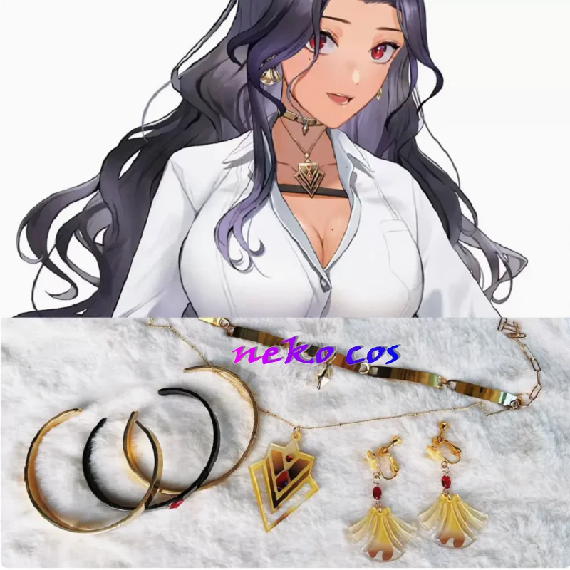 NIJISANJI VTuber ILUMA Scarle Yonaguni Cos Earrings Cosplay Ear Clip Ear Pin Necklace Bracelets Costume Anime Prop Jewelry