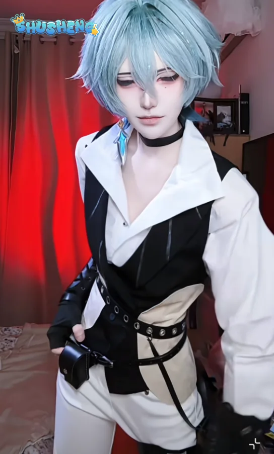 Game Genshin Impact Lohen adventurer PV version Cosplay Costume Men Lohen Wig  Halloween Carnival New leisure Daily life Uniform view 6