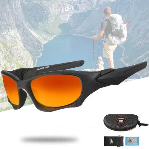 Imagen 1 del producto Queshark UV400 antideslumbrante polarizado Camping senderismo gafas hombres mujeres gafas de sol deportivas Golf correr pesca gafas deportivas