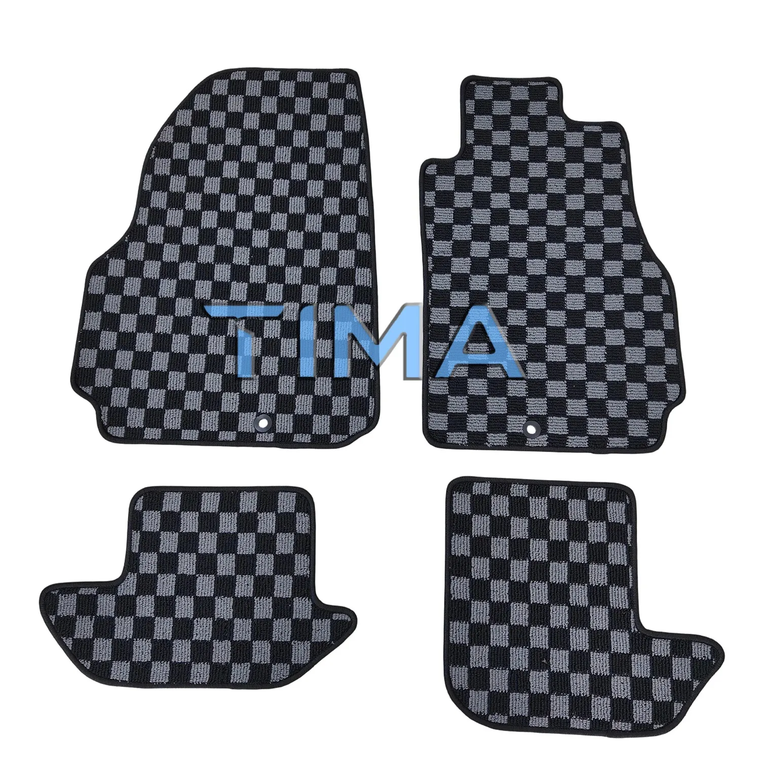 JDM Racing Cluture Checkered Car Floor Mat Checkered Floor Mats 4PCS For 2009-2018 Nissan GTR R35 Right Hand Driveor