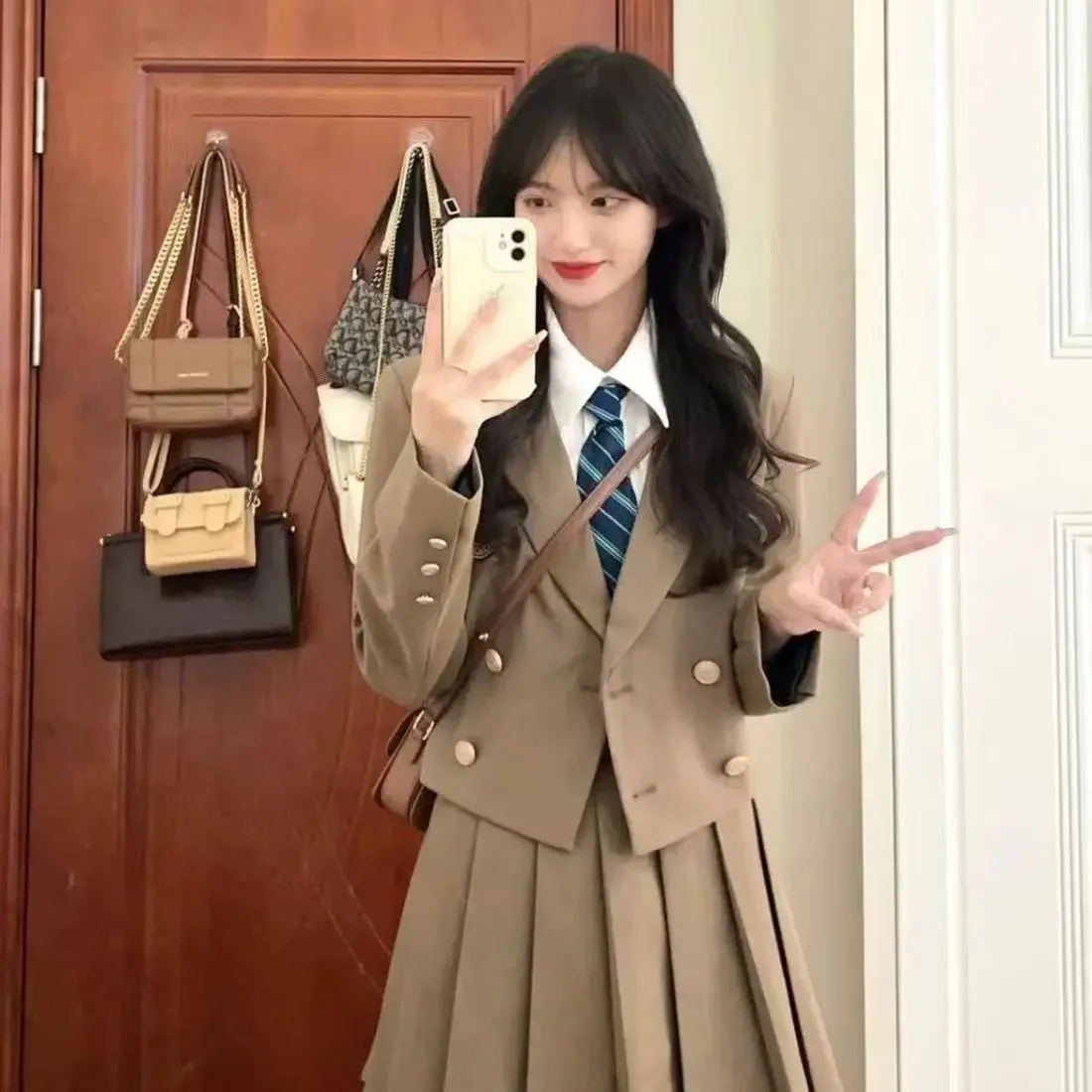 اليابانية طالب زي مدرسي الكورية أزياء الخريف الشتاء الحلل مدرسة بنات مطوي تنورة سيدة البدلة الزي الرسمي مجموعة