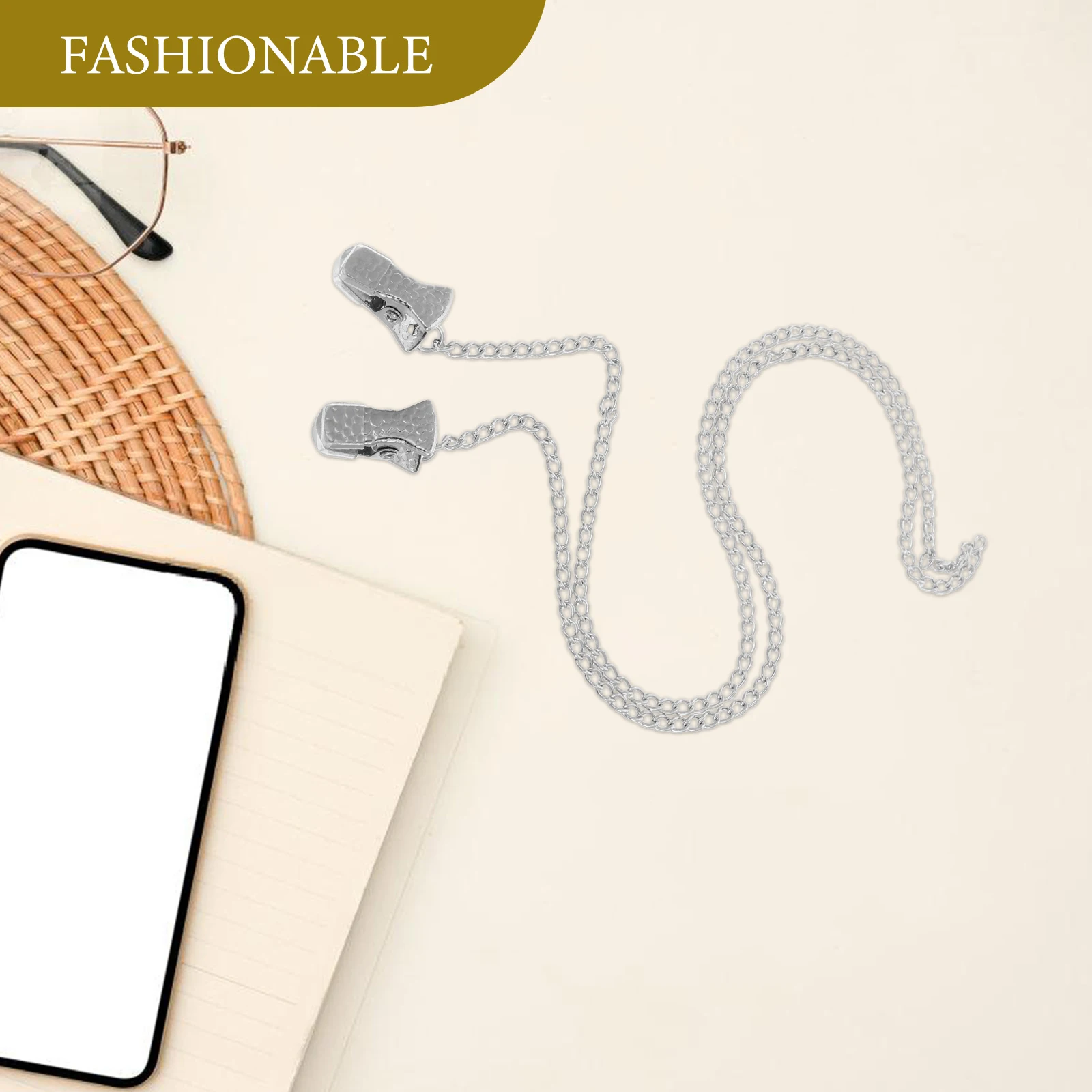 

Eyeglass Chain Clip Metal Pattern Lightweight Glasses Holder Strap Universal Fit For Men Women Sunglasses Cord Travel