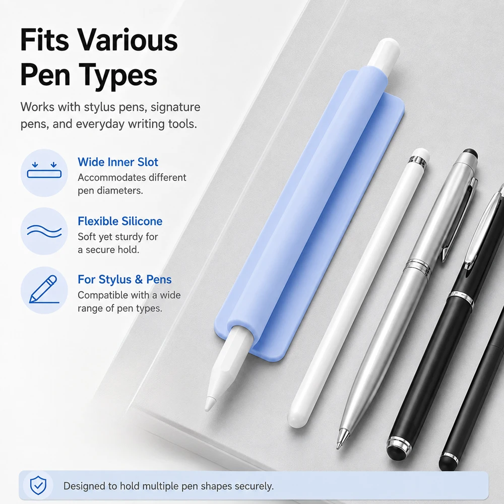 2026 New Reusable Silicone Pencil Holder & Stylus Pen Combo, Anti-Lost No Residue Sleeve, 1pc/3pcs Options for iPad Air/Pro/Mini