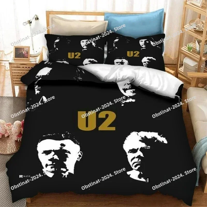 3d Rock music Band U Two Bedding Set Printed single Comforter Quilt Bed Cover Duvet Cover Pillow Case 3 Pieces Kids Adult Size