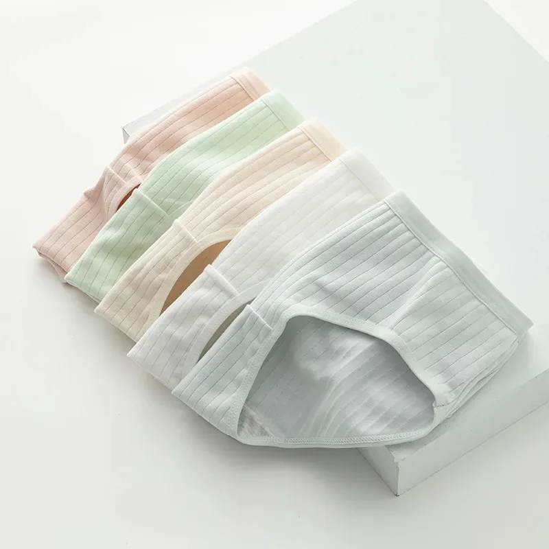 

Japanese Morandi solid color underwear women's mid waist breathable pure cotton crotch bag hip thin student triangle pants
