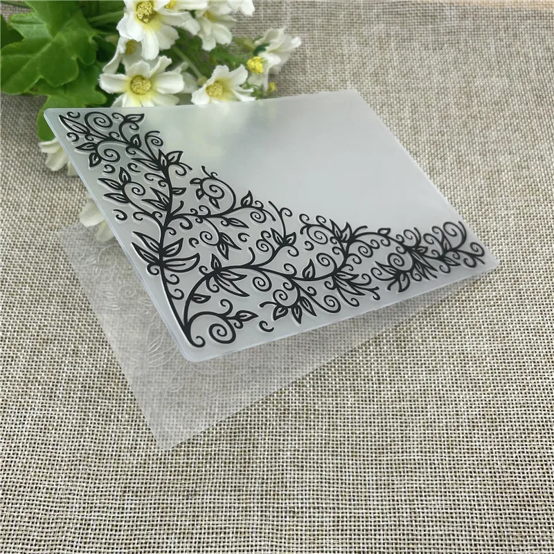 Vine Lace Plastic Embossing Folder For Scrapbook DIY Album Card Tool Plastic Template Stamps Wedding Decor