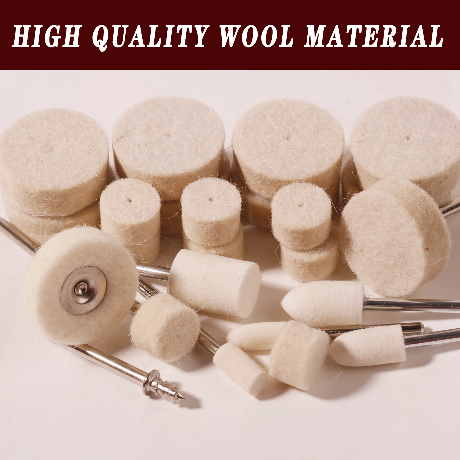 Wool Felt Polishing Buffing Wheel Replaceable Detachable Pads For Rotary Tool Accessories