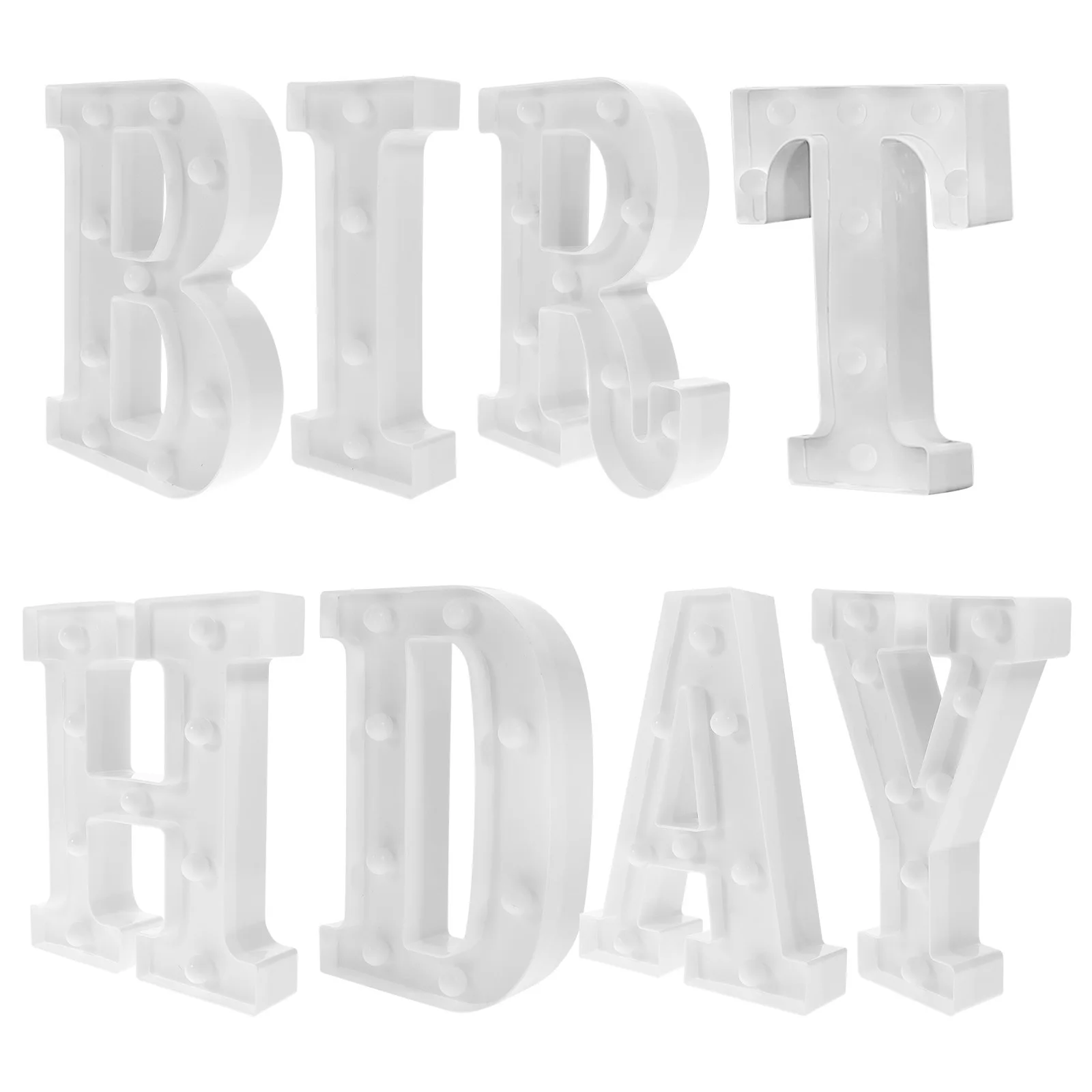 

8Pcs Birthday LED Letter Lights Operated Decorative Light Up Letters Signs Ideal for Room Party Gifts Room Decor