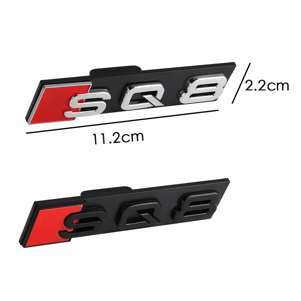 ABS Car SQ Series Badge Front Grille Emblem Sticker Decorative Auto Accessories For Audi SQ3 SQ5 SQ7 SQ8 A1 A2 A3 A4 A5 A6 A7 Q6