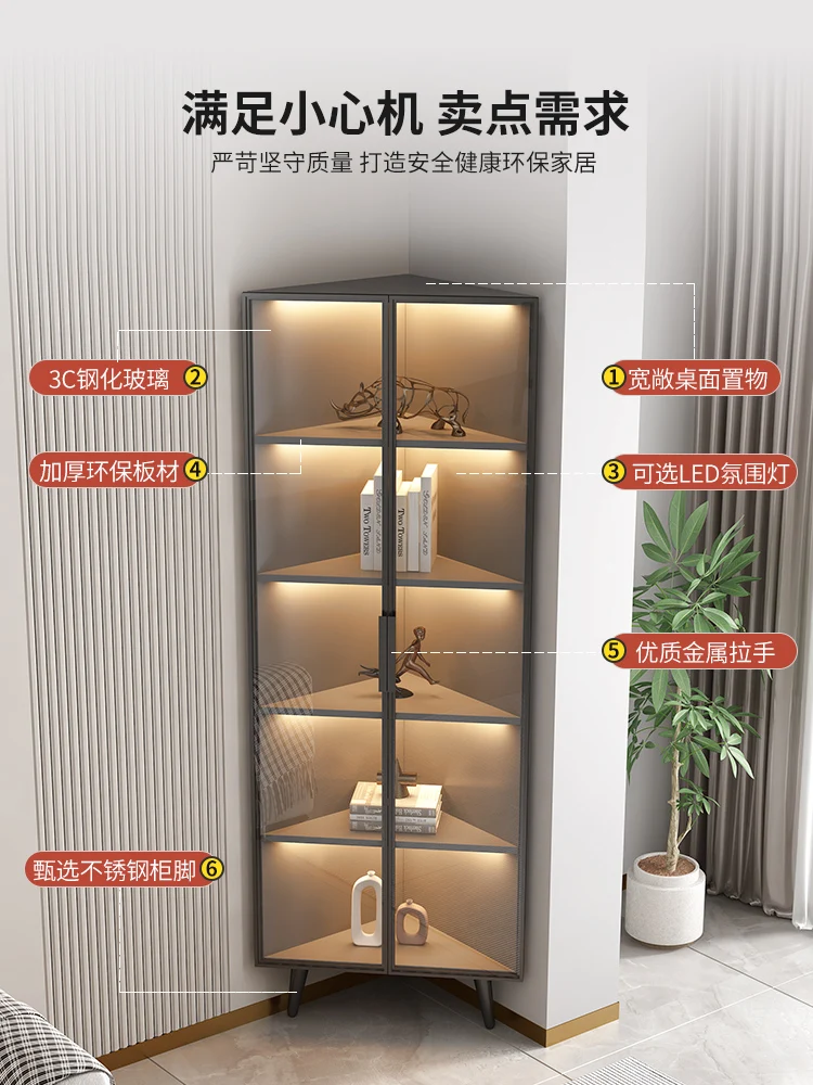 Corner cabinet corner triangle right angle  rack living room bedroom storage  floor wine cabinet