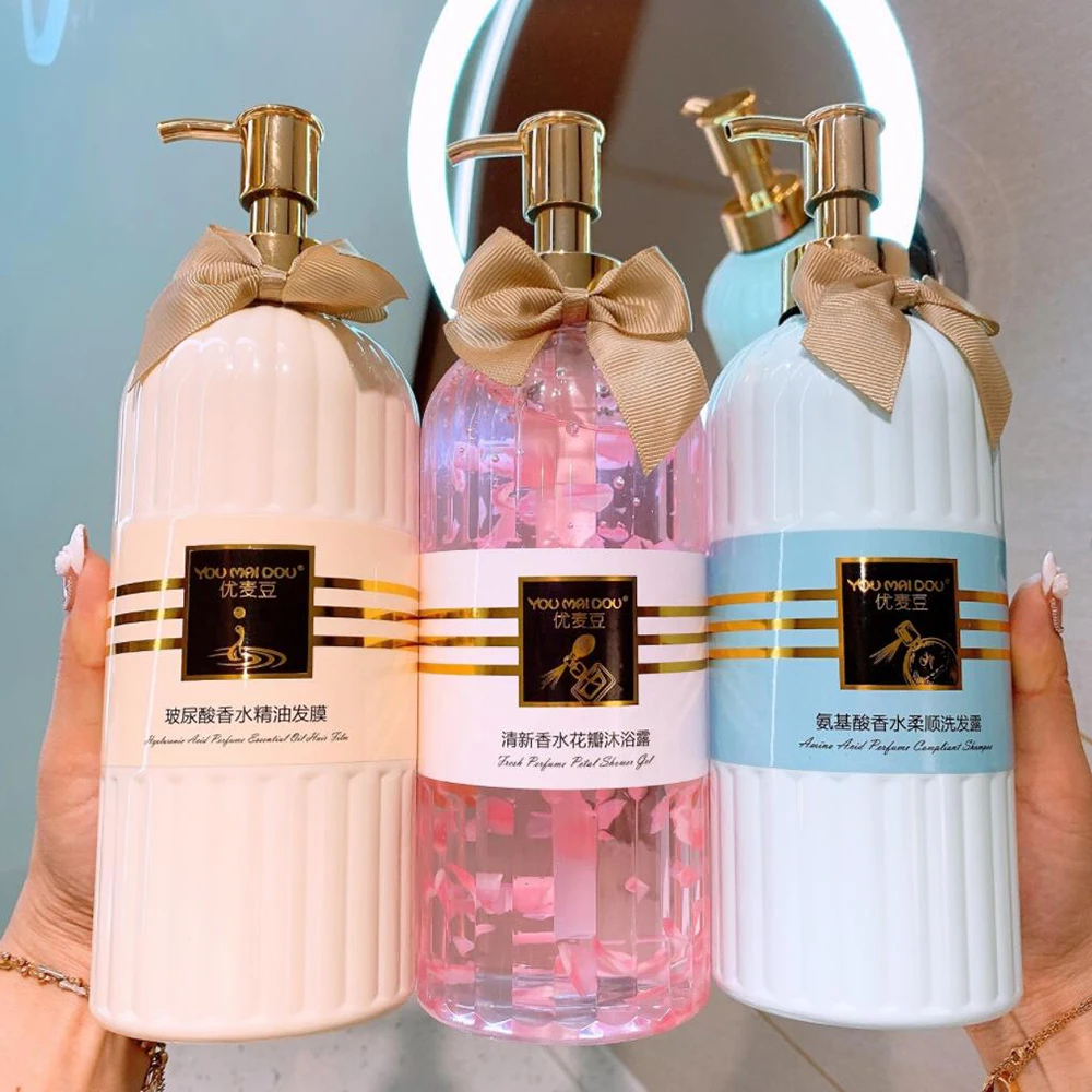 Gel douche hydratant aux acides aminés pour le soin de la peau, élimine les acariens, bain corporel, lavage, contrôle de l\'huile, shampooing