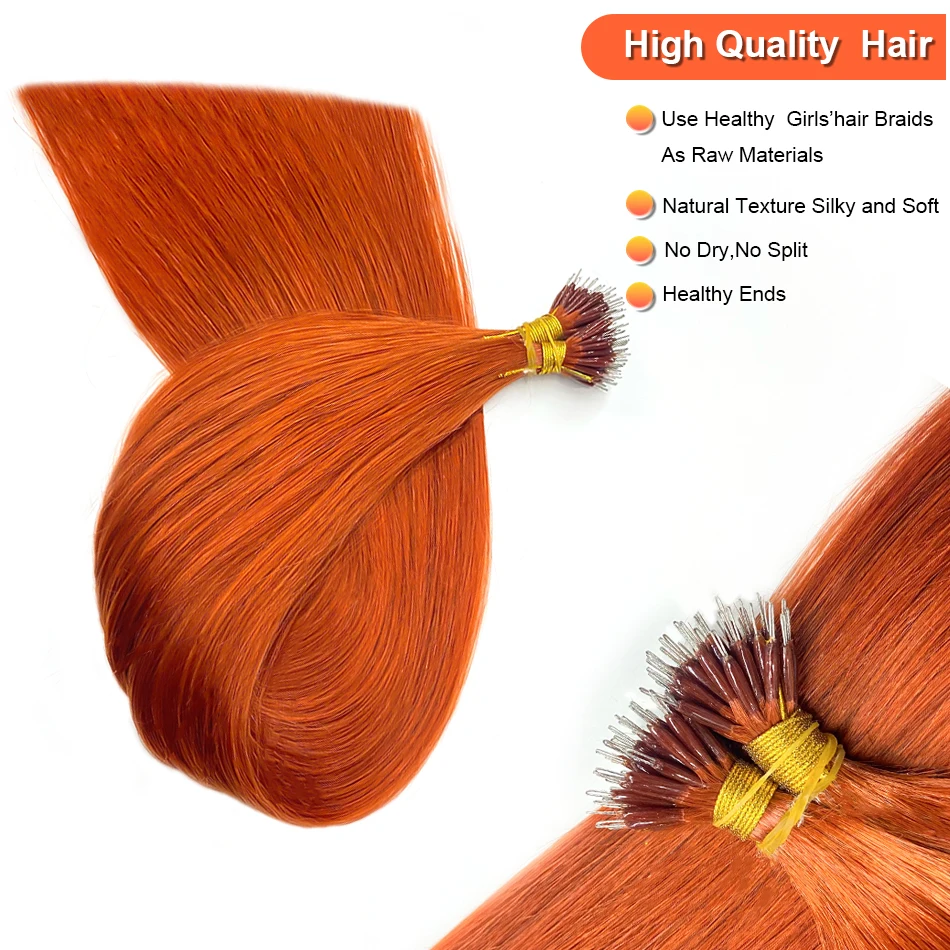 Straight Nona Ring Tip Hair Bundels No Weft 100% Human Remy Hair Extensions Virgin Vietnamese Colored Hair Extensions