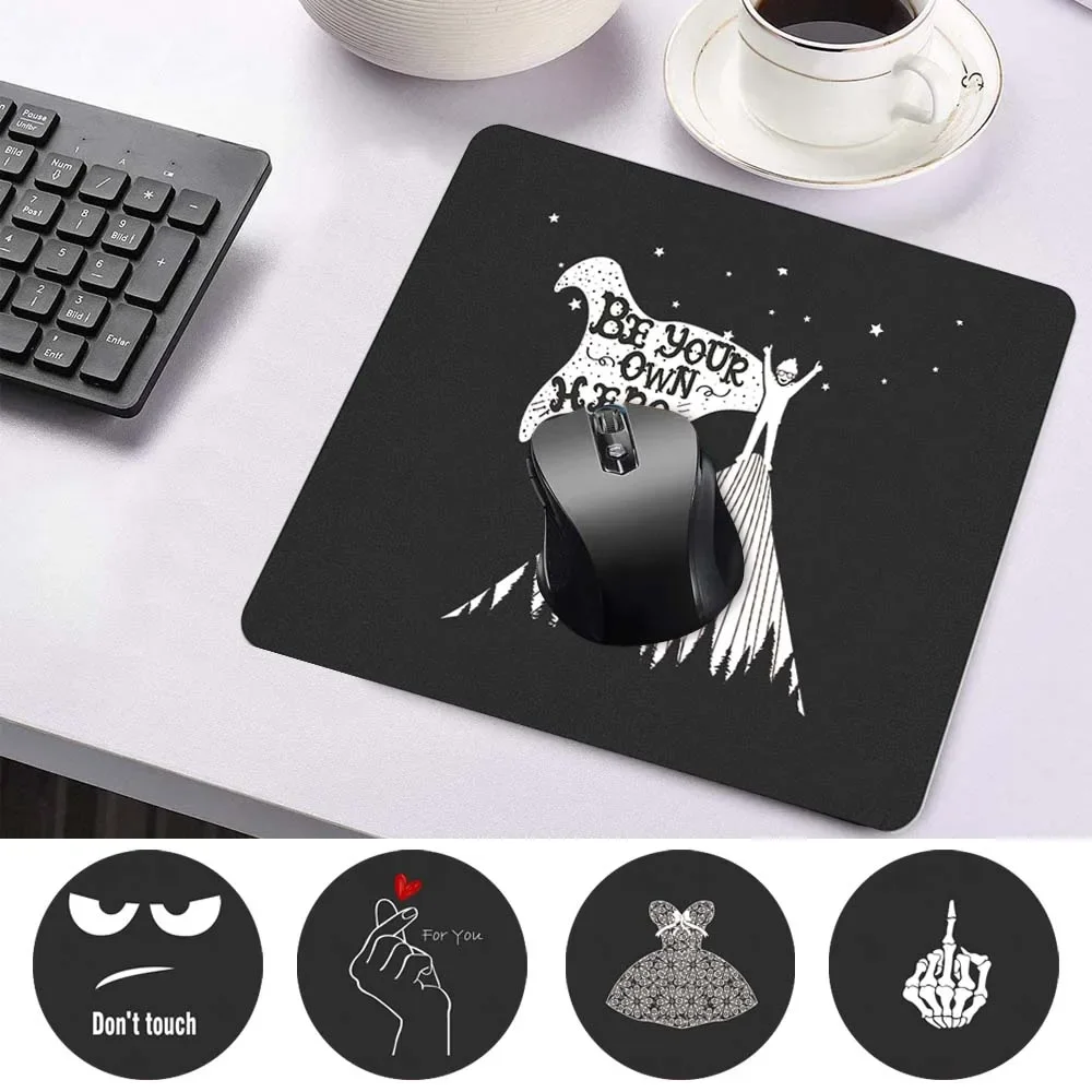 

Antifouling Mini Mouse Pad Smooth Waterproof PU Leather Durable Mouse-pad White Picture Simple Pattern Portable Game Mouse Mat