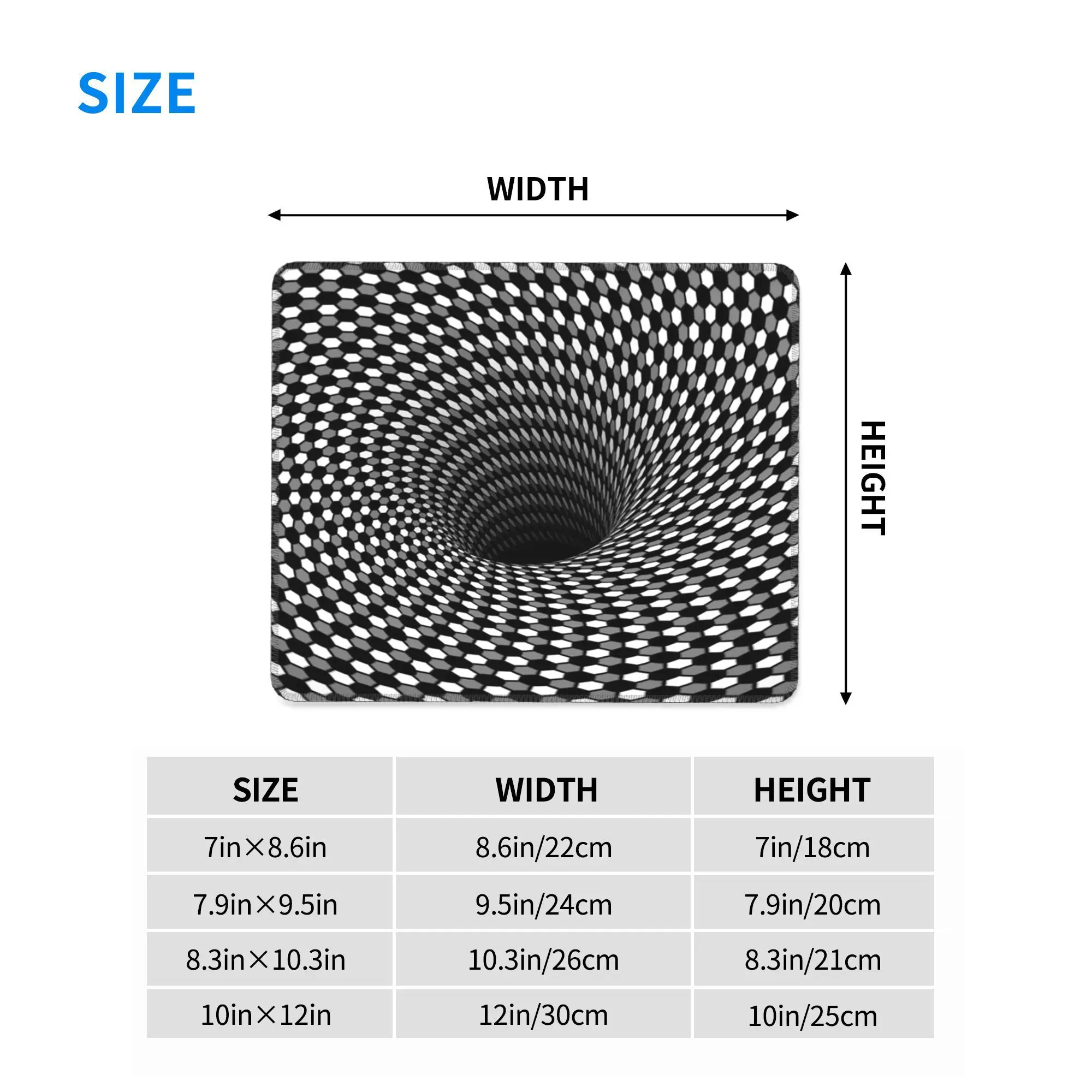 Optical Illusion Hexagon Honeycomb Mouse Pad Computer Keyboard Mouse Mat Gamer PC Laptop Desk Mat Office Accessories Table Mats