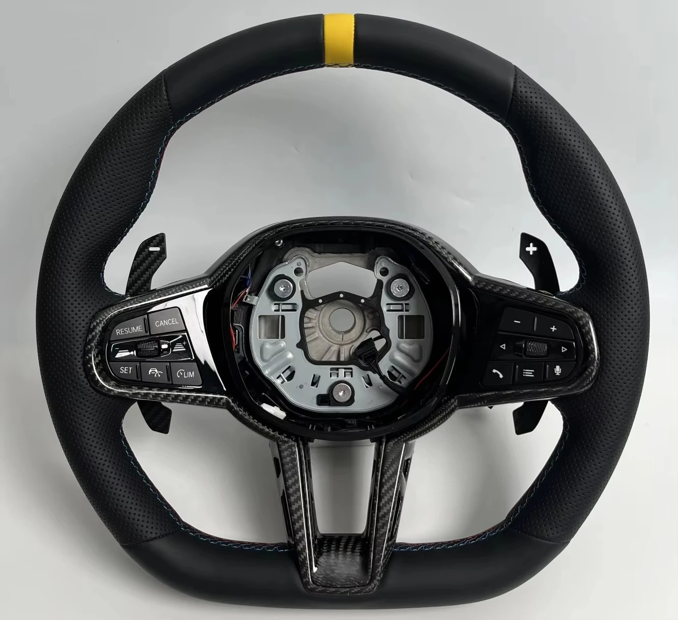 Customized . Fiber Steering Wheel for Toyota GR Supra A90 A91 2020-2024 Perforated Leather Racing Wheel