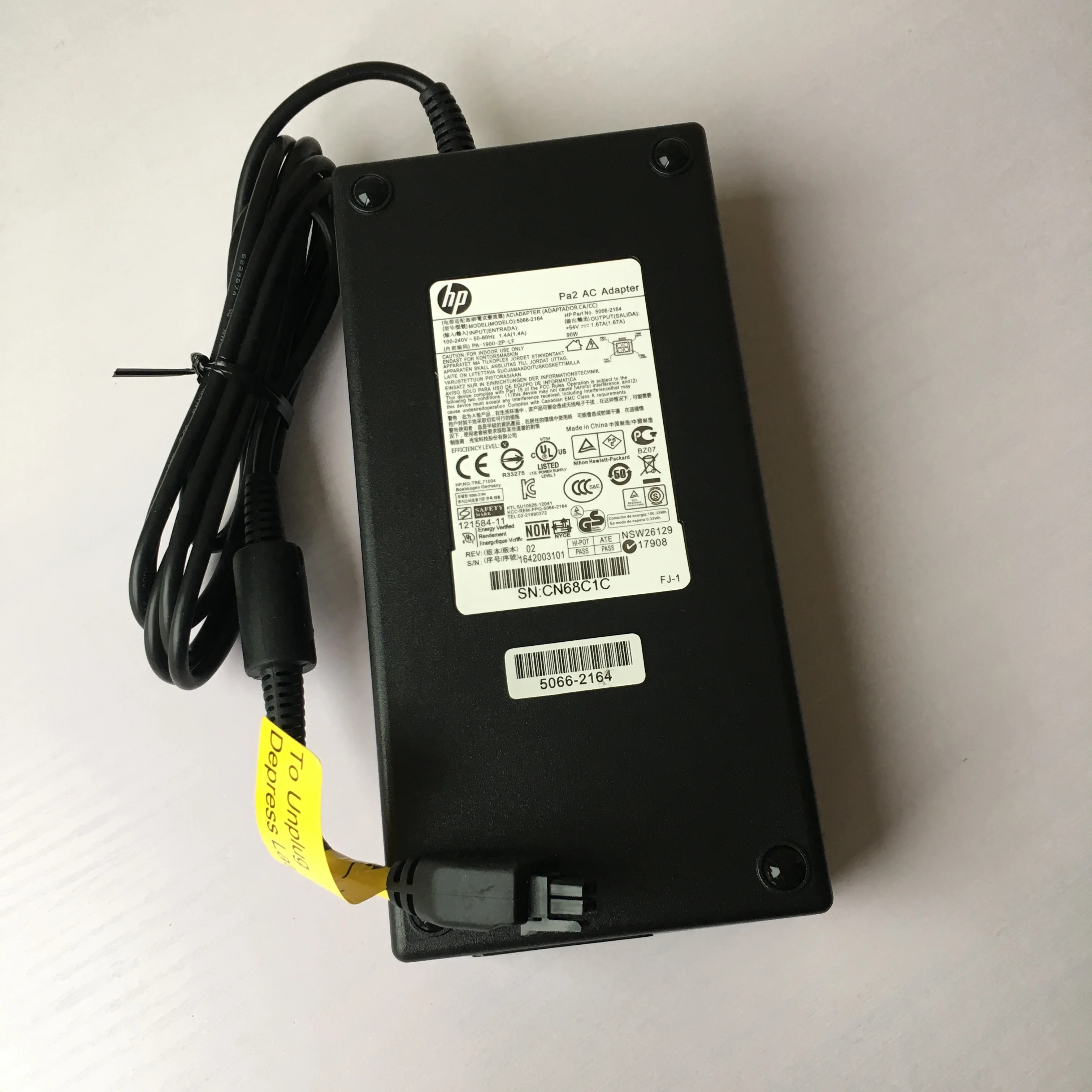 Hewlett Packard Enterprise PA2 4 Pin 90W AC Adapter Power Supply for POE Swith 54V 1.67A