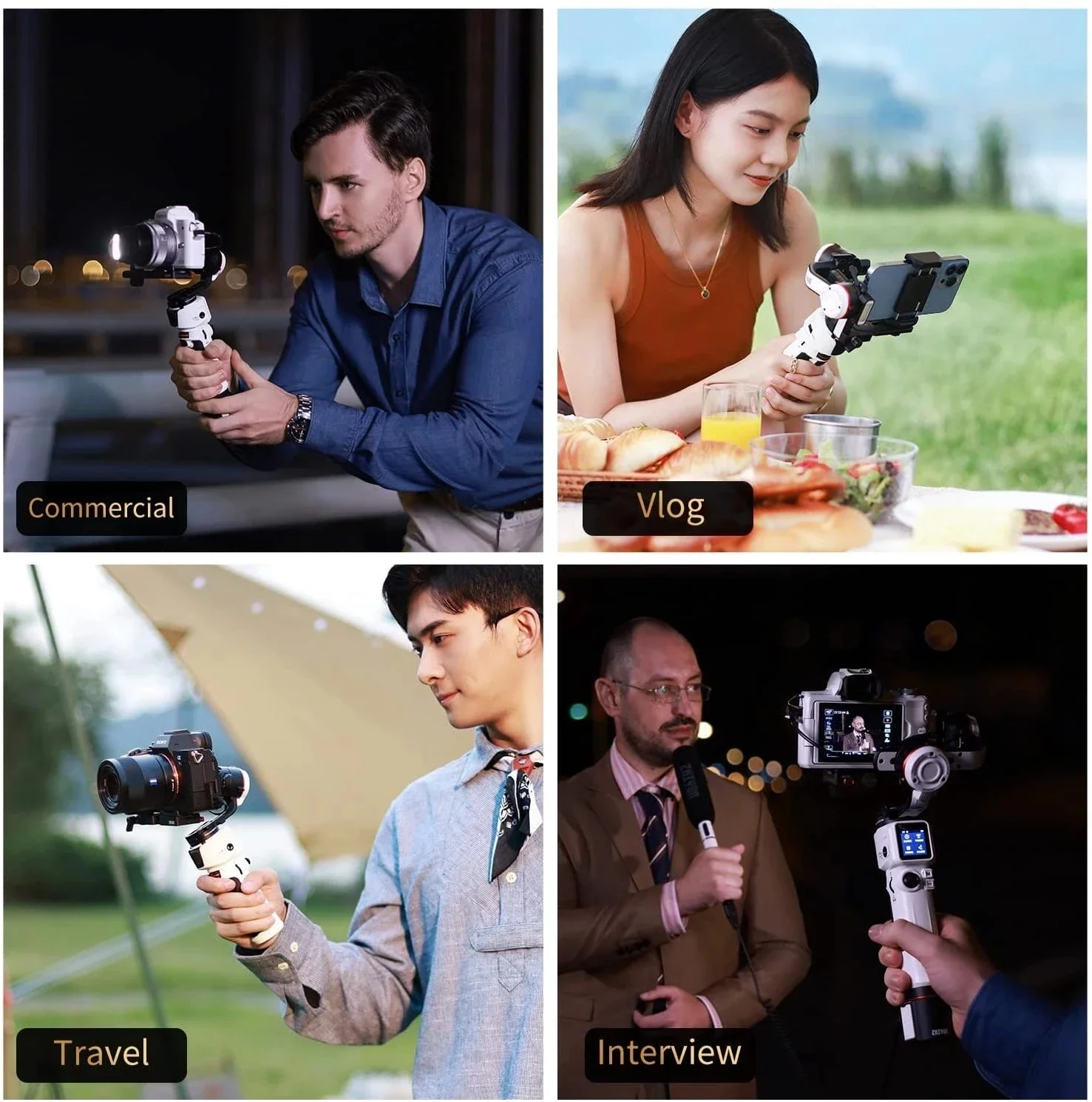 ZHIYUN Crane M3 Stabilizator gimbala do aparatu bezlusterkowego Smartphone Kamera akcji Telefon Ręczny gimbal