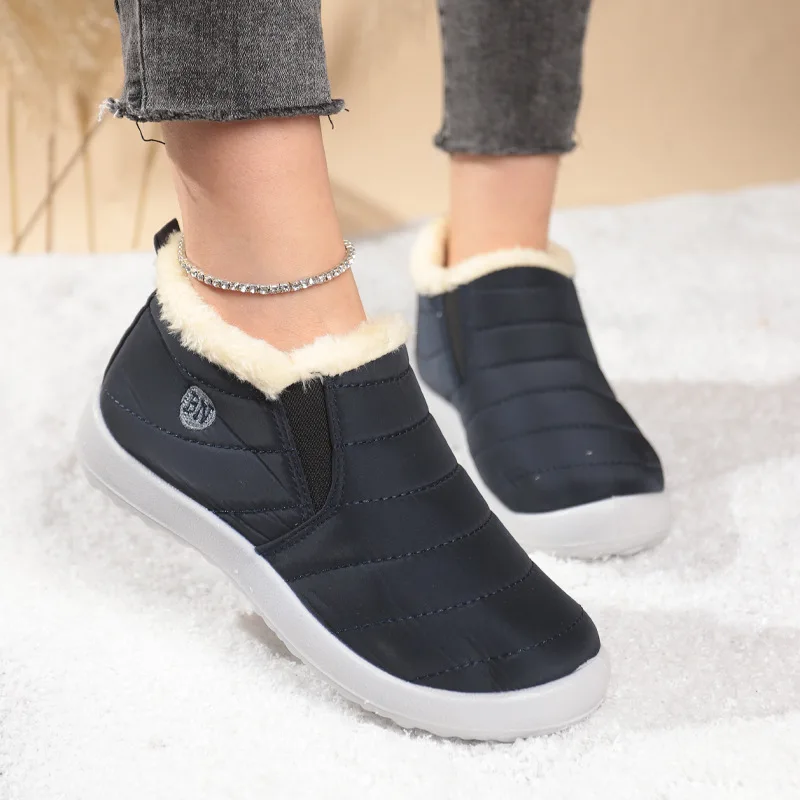 

Women Boots Waterproof Winter Boots Fur Shoes Women Slip on Ankle Boots Snow Botas Mujer 2025 Winter Shoes Couple Short Boot