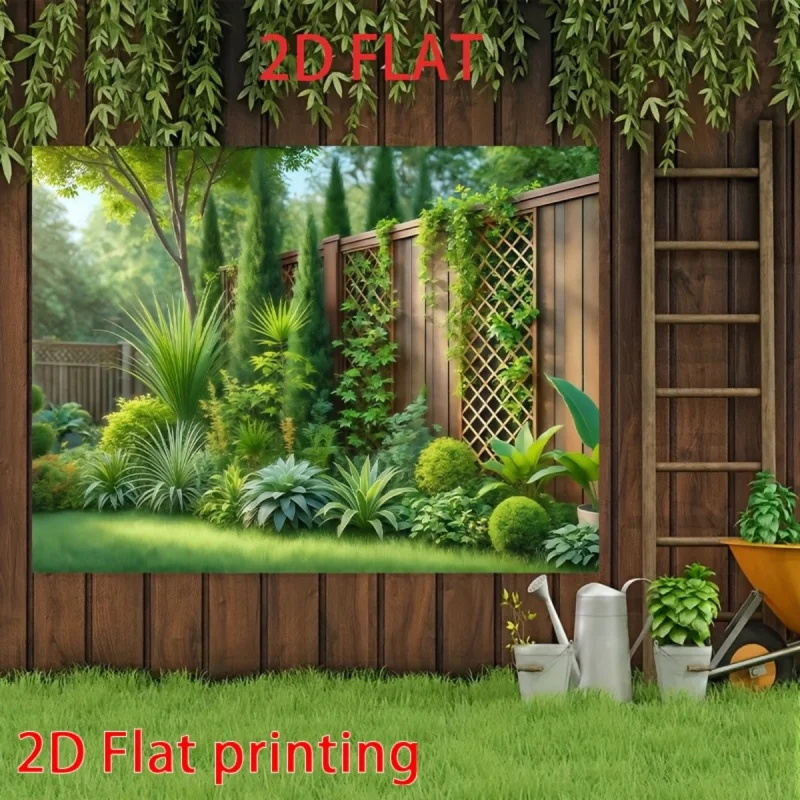 Green And Lush Garden Scenery Tapestry Living Room Bedroom Office Room Decoration Polyester Fiber Wall Hanging
