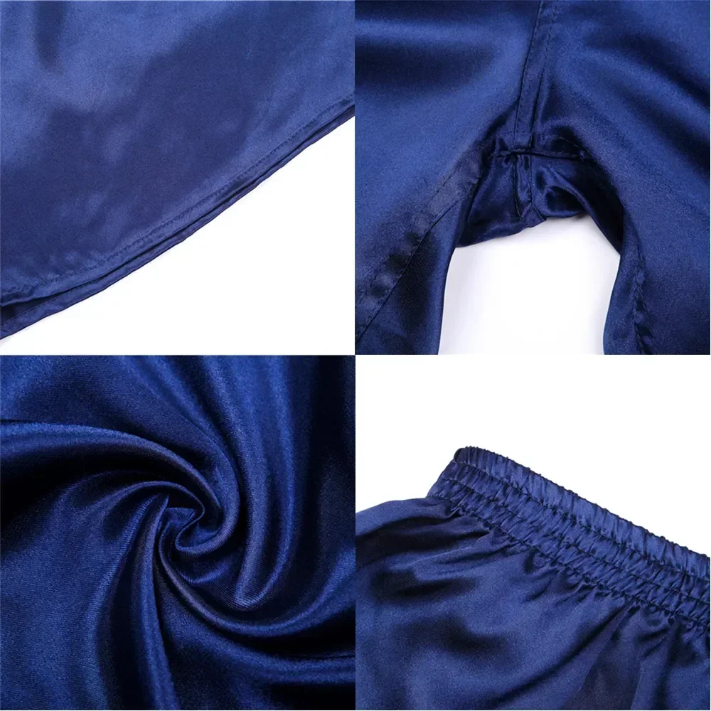 Satin Home Sleep Simulated Bottoms Silk Casual Pyjamas Shorts Solid Color Boxers Men Pants Nightwear Pajamas