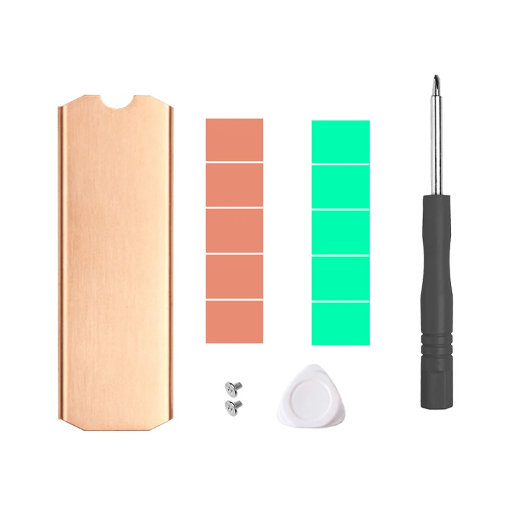 Harde Schijf Koellichaam Koper Lichtgewicht Schijf Koeler 0.5Mm 401W Draagbare Set Antioxidant Duurzaam Voor M.2 2242 2280 Nvme Ssd