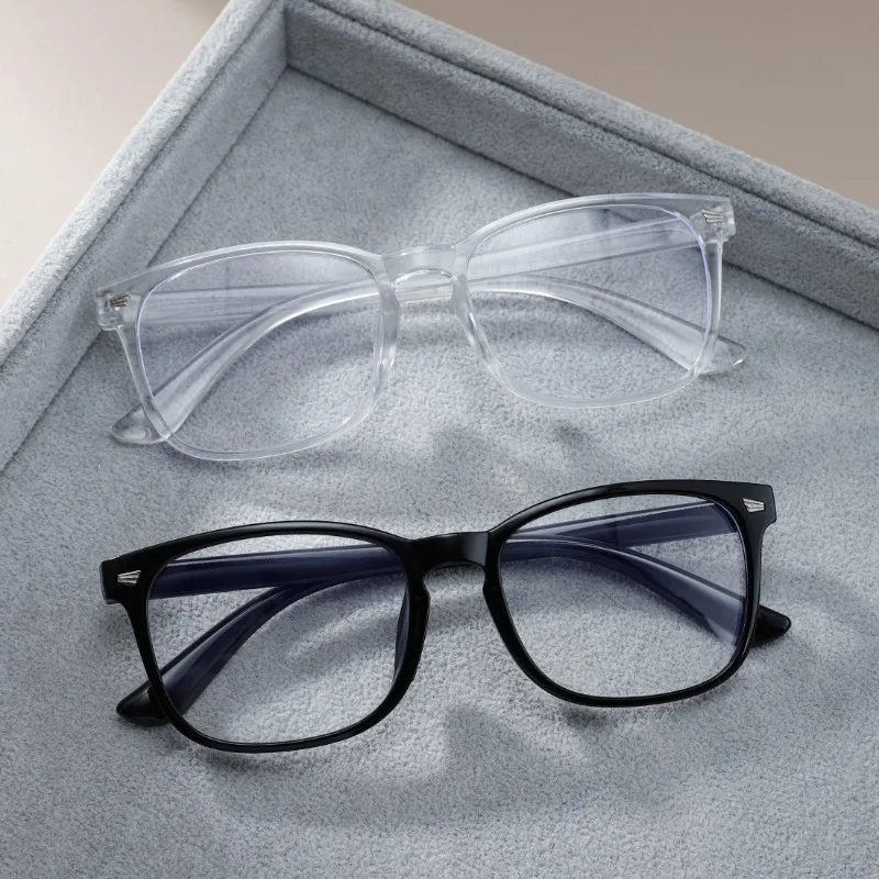 

1/2 пары винтажных очков унисекс в квадратной оправе, очки с защитой от синего света, черные прозрачные компьютерные очки