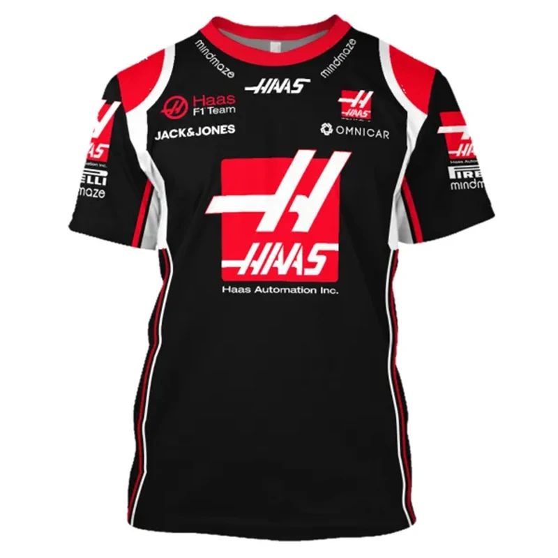 2025 New Haas T-shirt for men and women, outdoor F1 extreme sports racing suit, quick drying top, summer breathable T-shirt 6XL