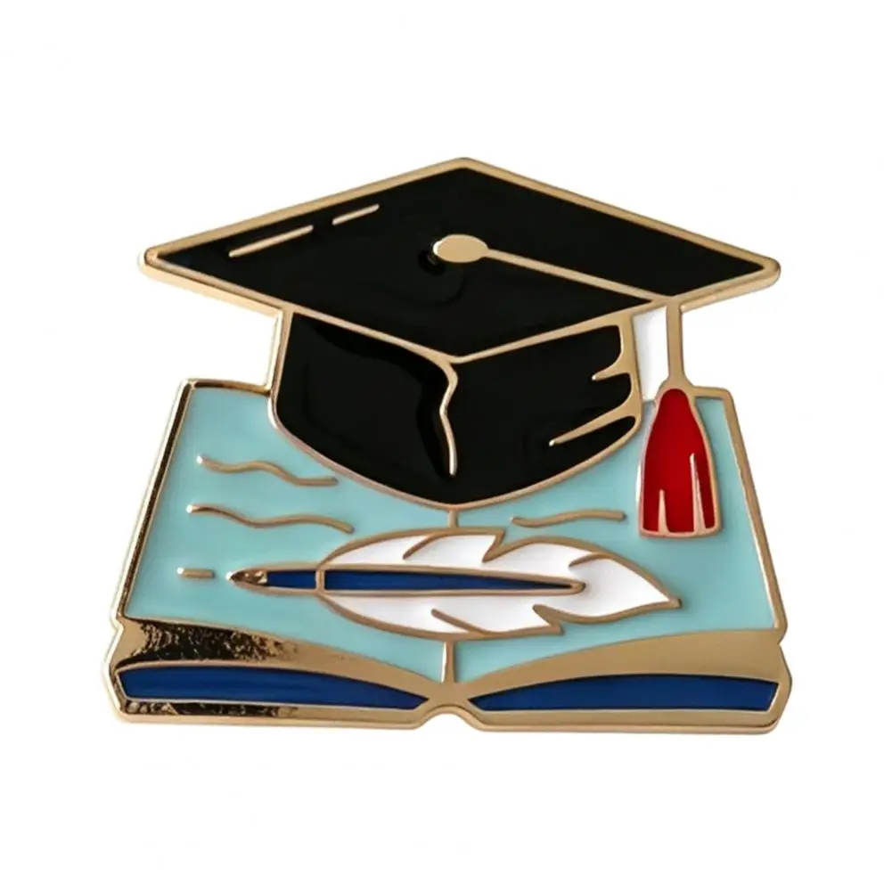 Small Decorative Brooch Small Graduation Hat Brooch Pin Enamel Lapel Pin for Uniforms Bags Scarves Shirts Secure Metal Accessory